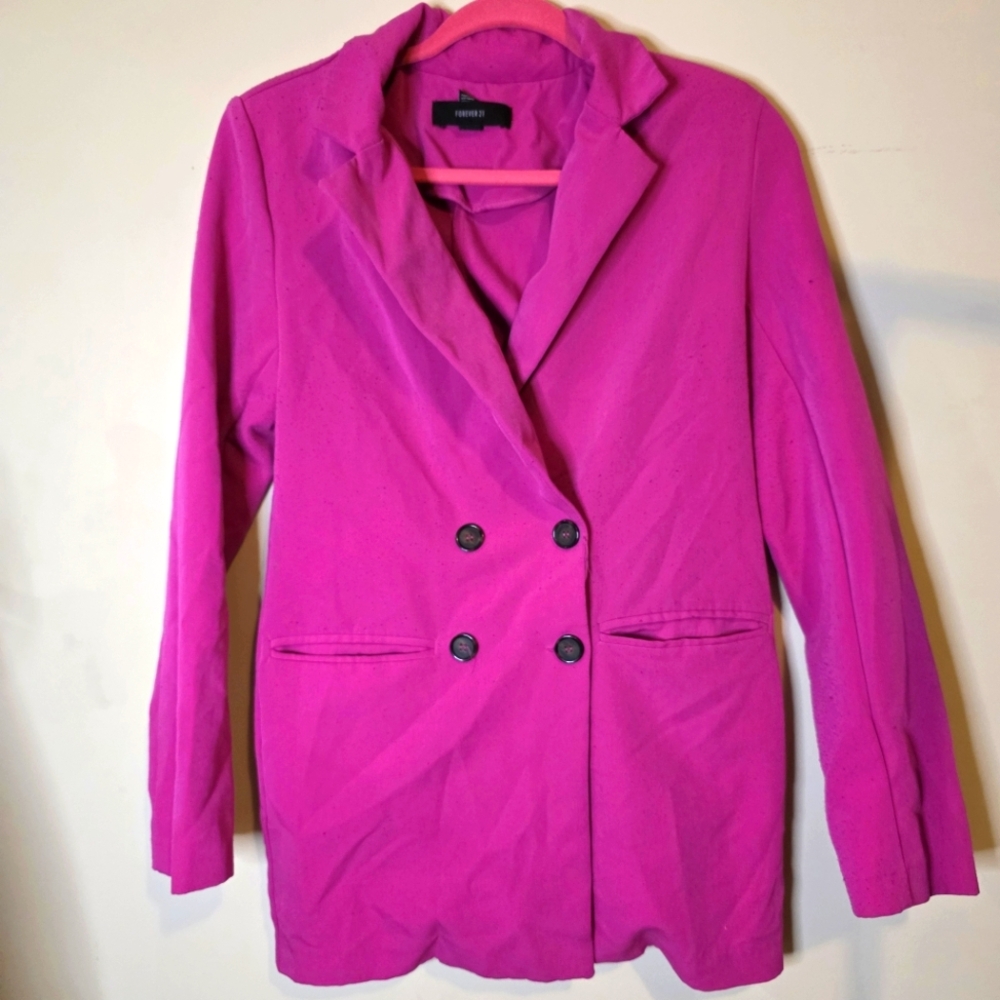 3/$10-Fuchsia Double-Breasted Women's Jacket